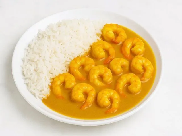 Shrimp with ginger and curry