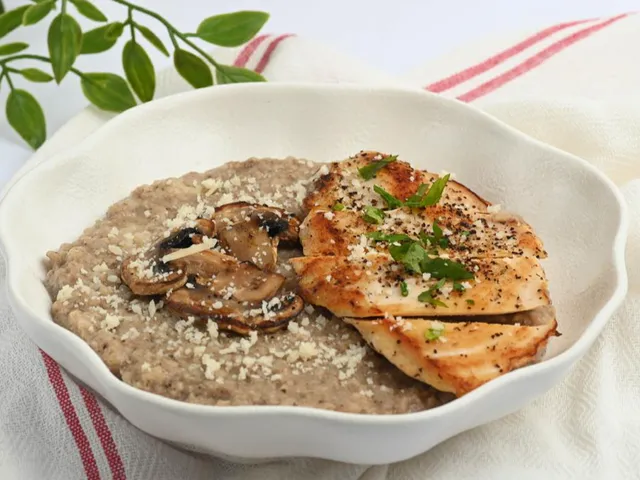 Chicken and mushroom risotto